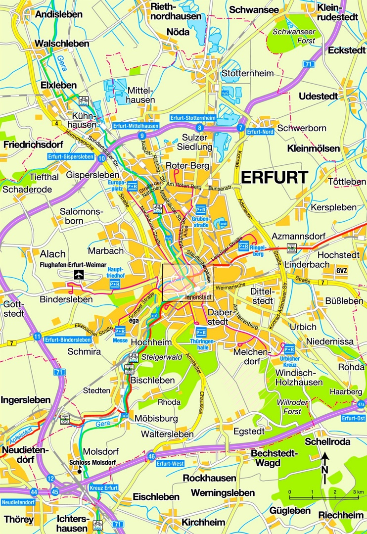 Erfurt area map