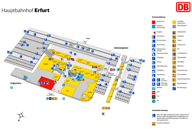 Erfurt hauptbahnhof map