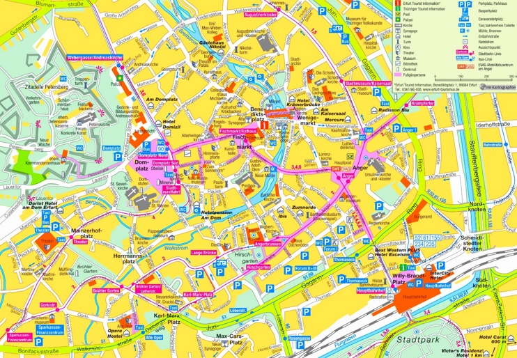 Erfurt tourist map