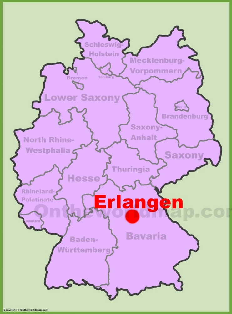 Erlangen location on the Germany map