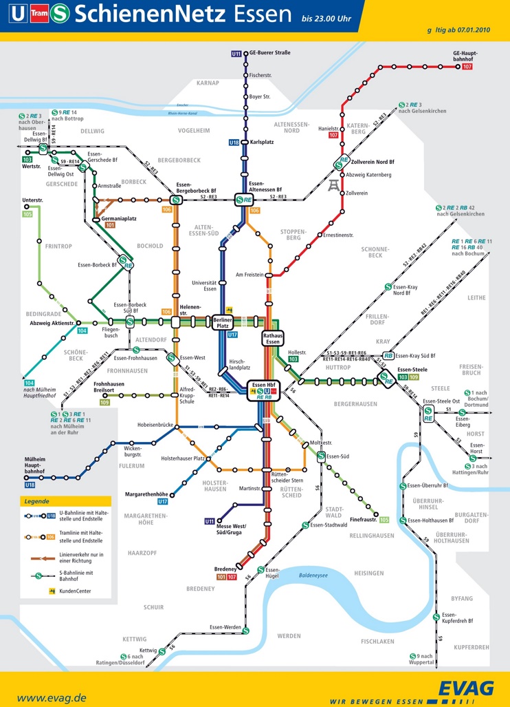 Essen rail map