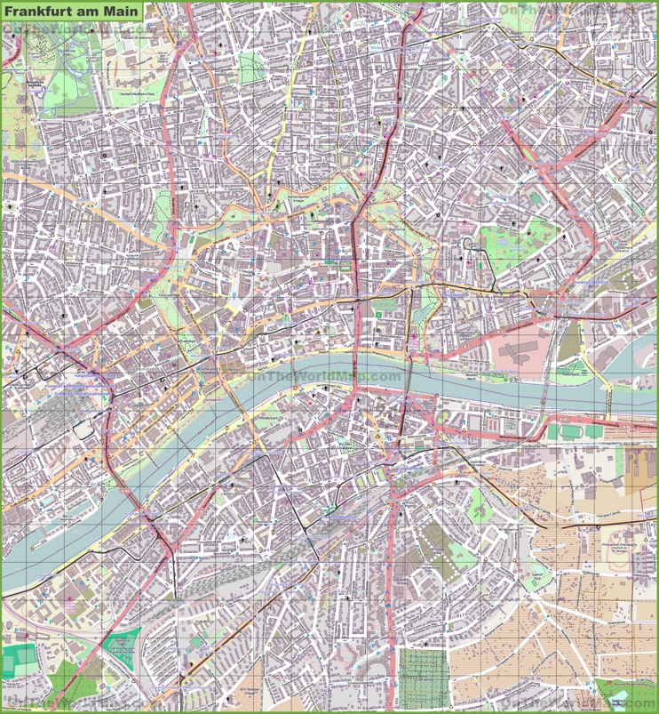Large detailed map of Frankfurt