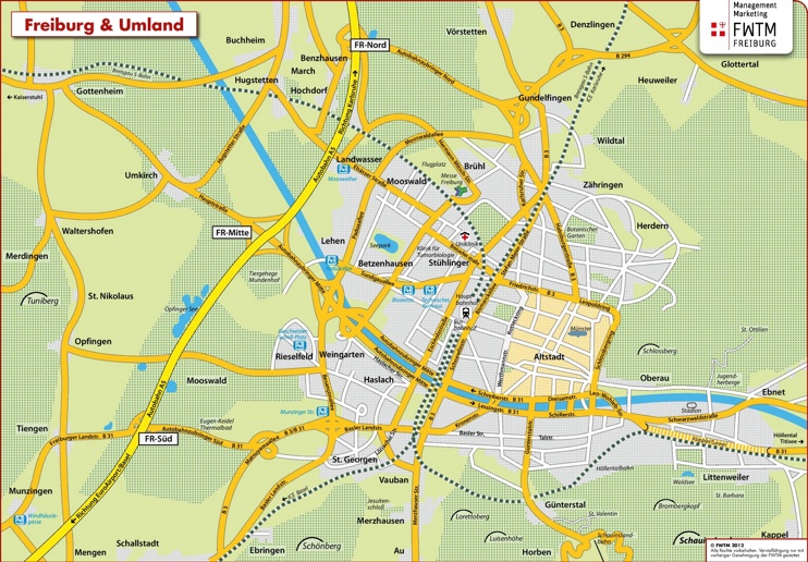 Freiburg area map
