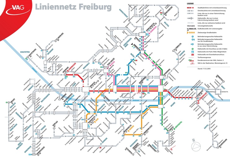 Freiburg tram map