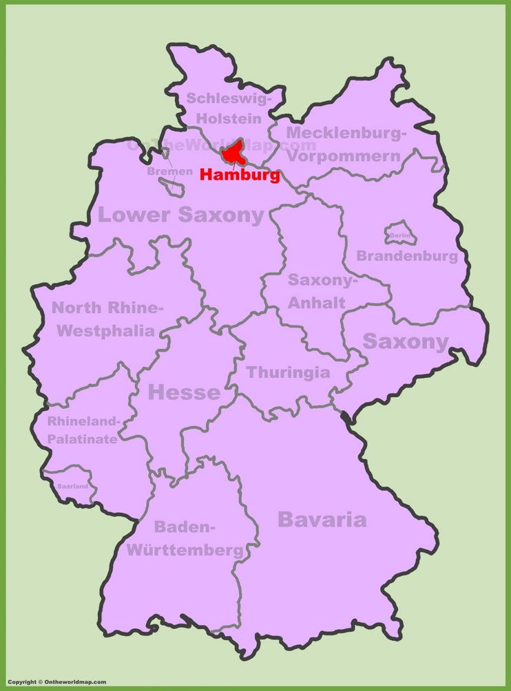 Hamburg location on the Germany map