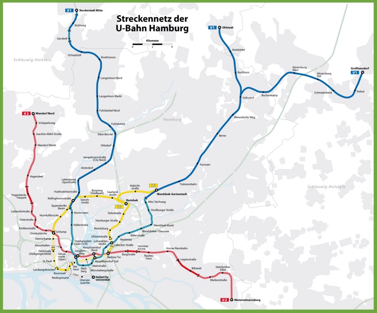 Hamburg U-Bahn map