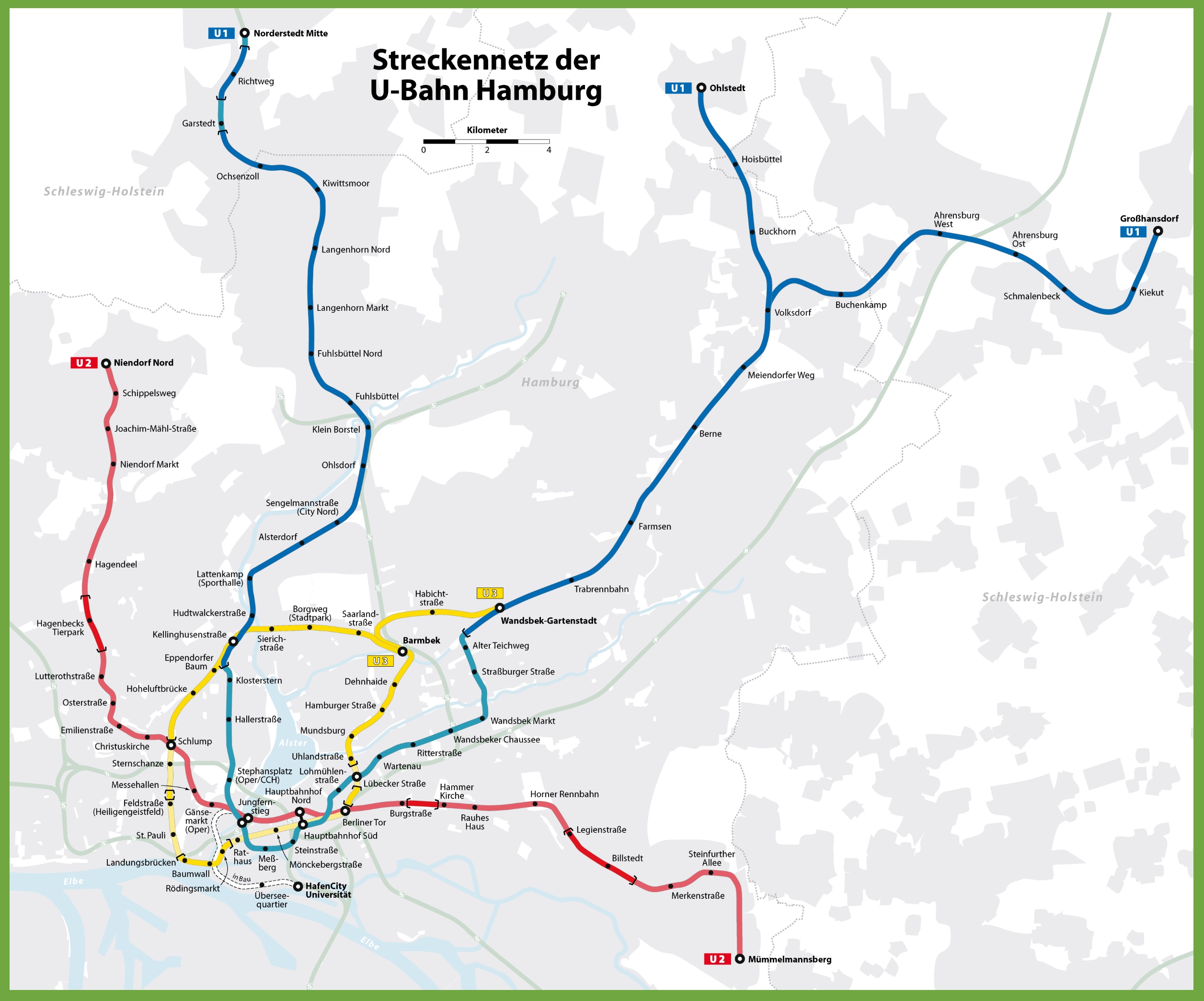 Hamburg UBahn map