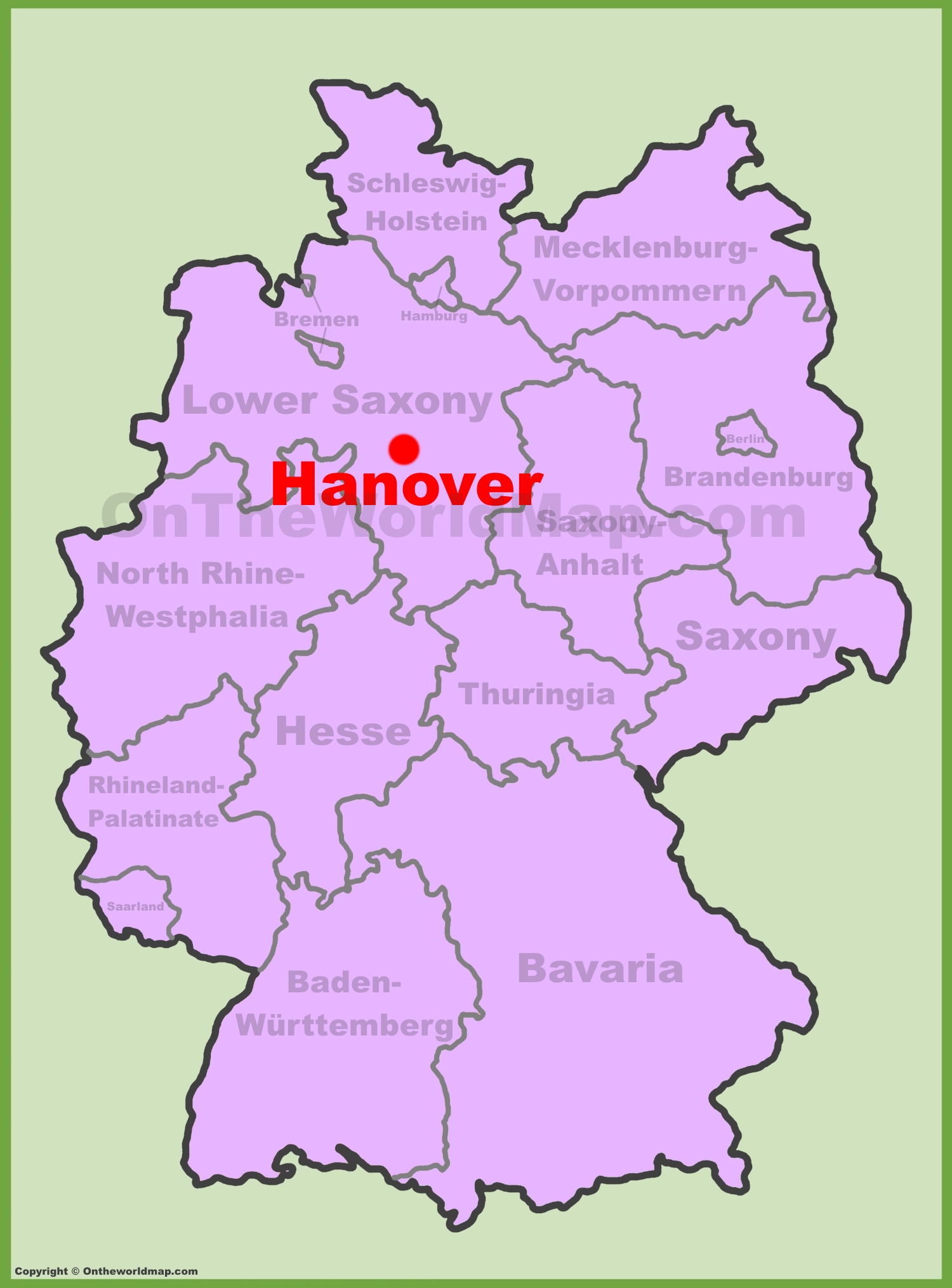 Hannover location on the Germany map