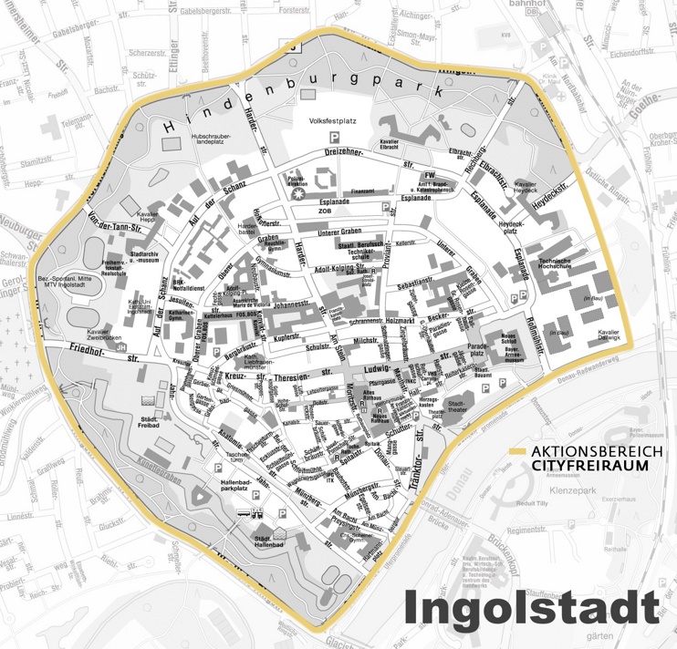 Ingolstadt city center map