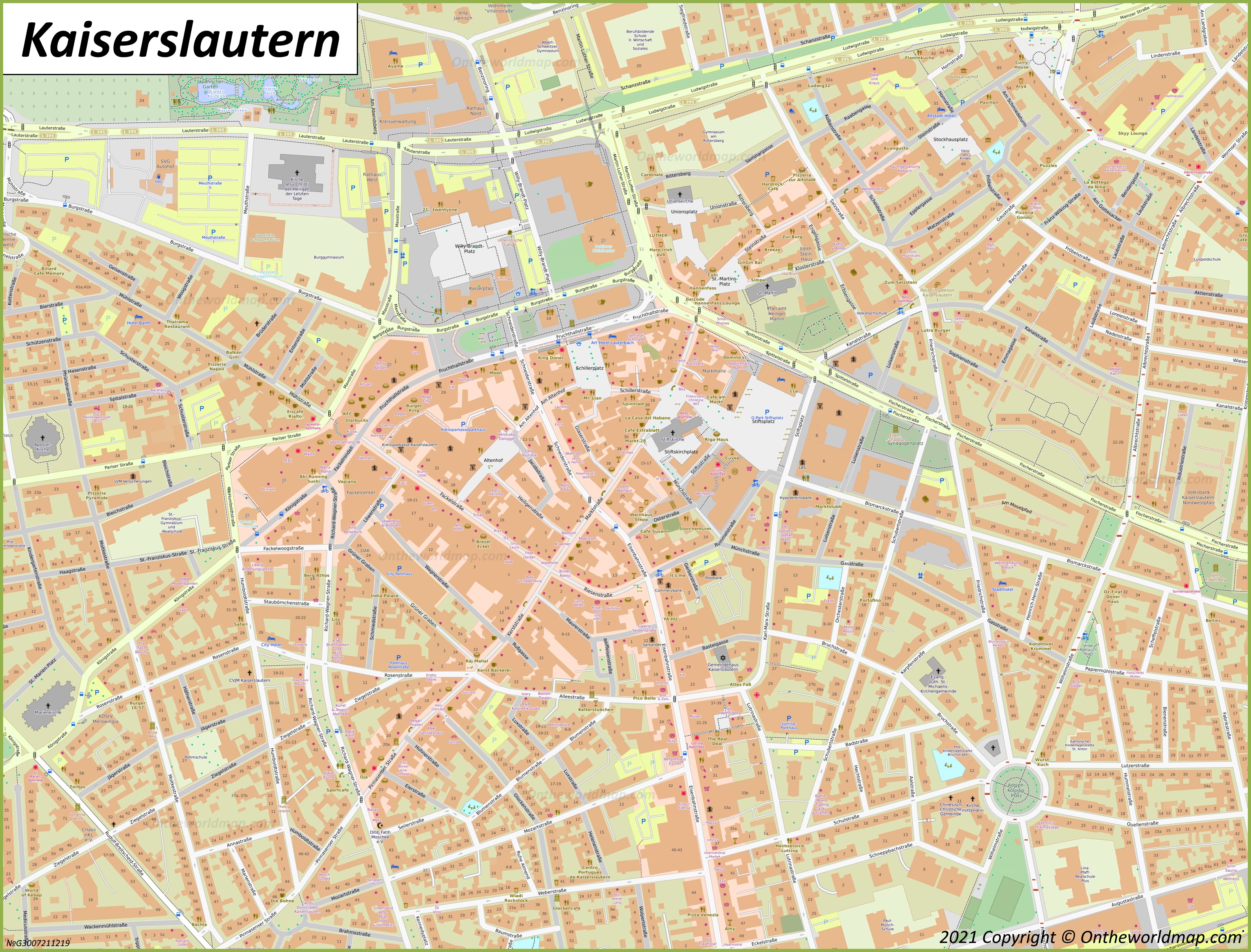 Kaiserslautern Old Town Map