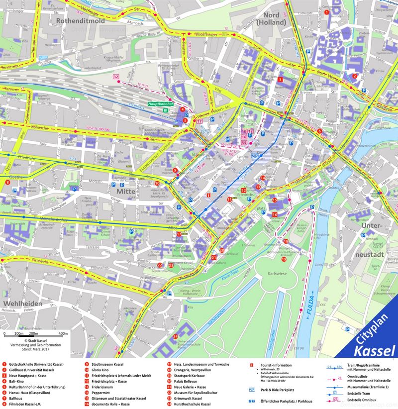Kassel Sightseeing Map