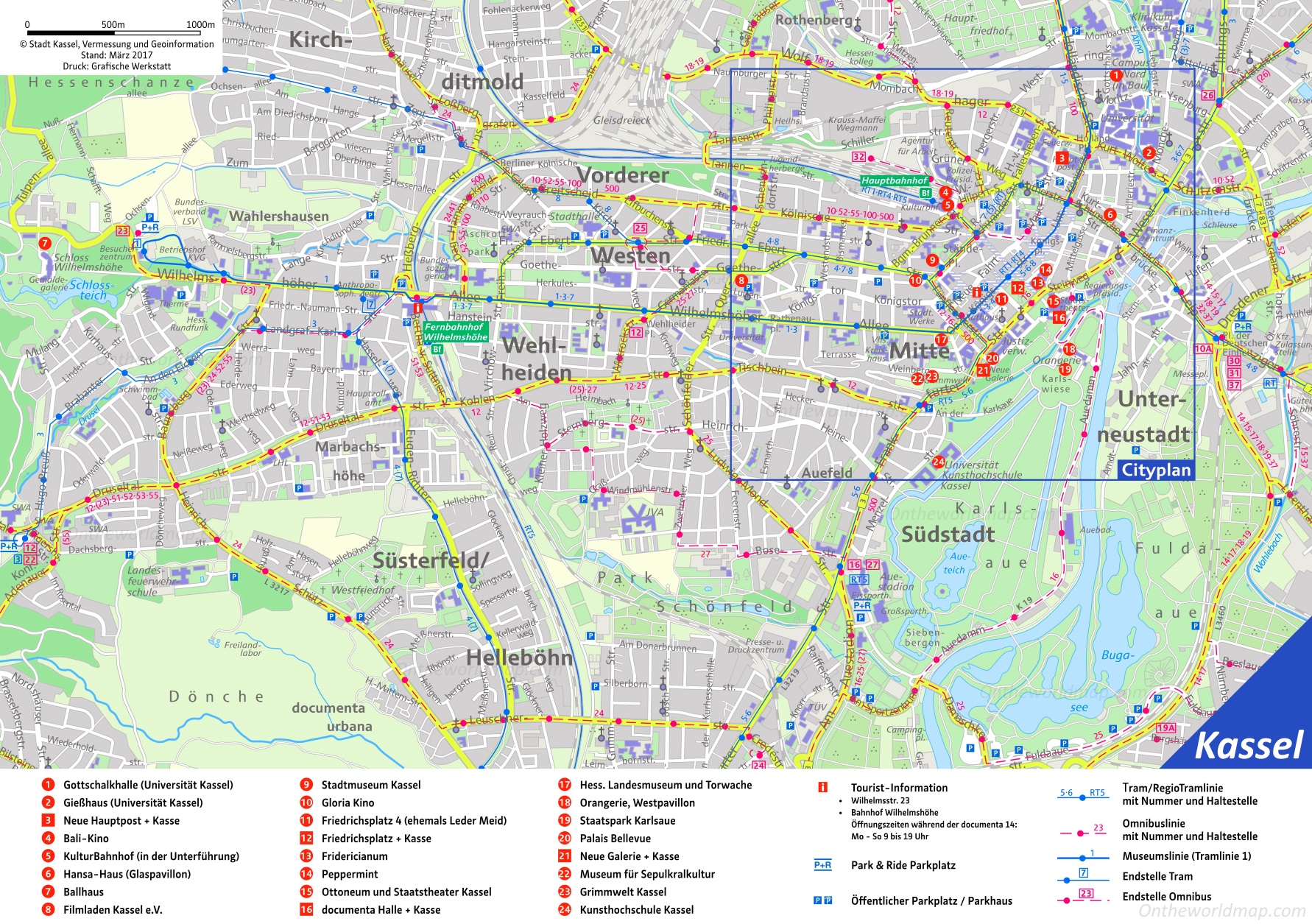 Kassel Tourist Attractions Map