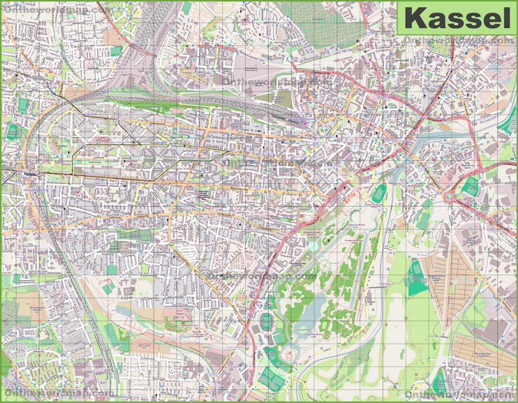 Large detailed map of Kassel