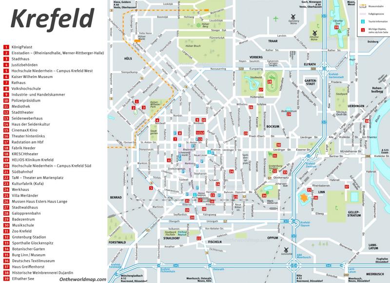 Krefeld Tourist Map