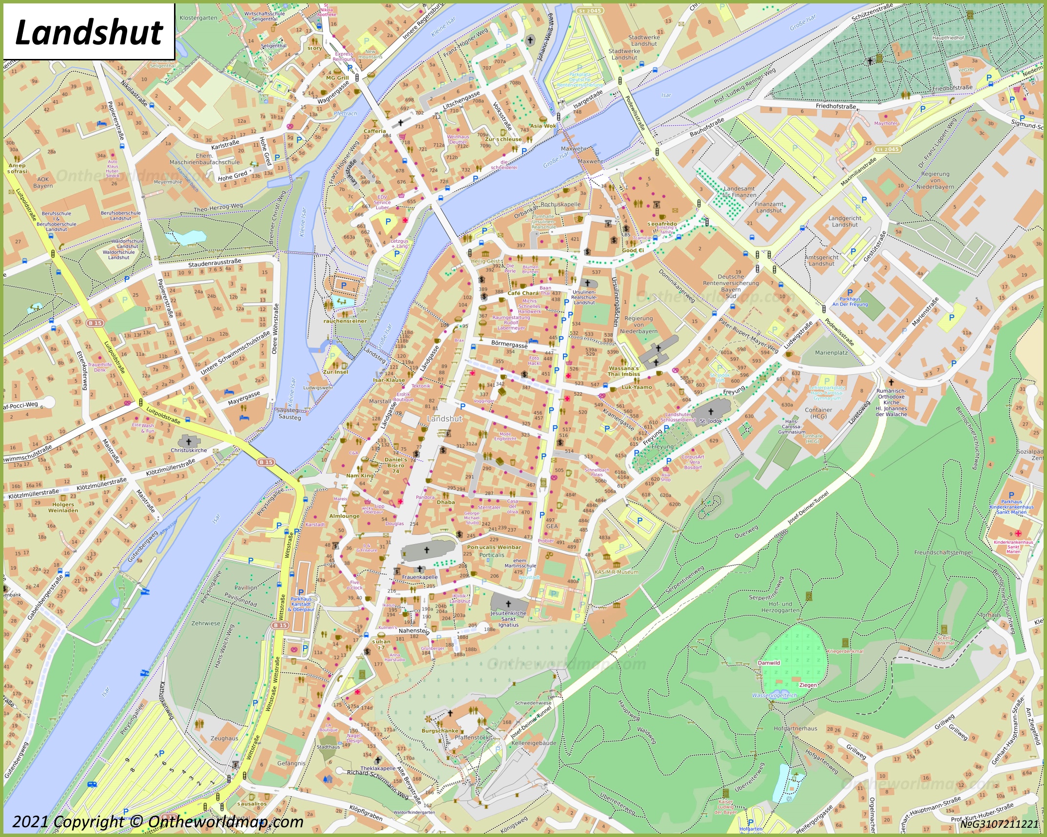 Landshut Old Town Map