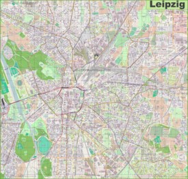 Large detailed map of Leipzig