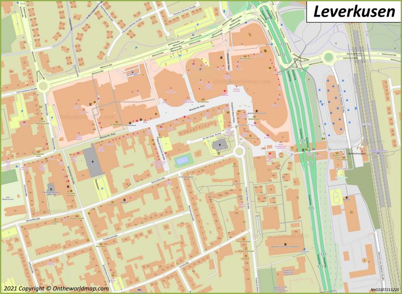 Leverkusen Map Germany Detailed Maps of Leverkusen