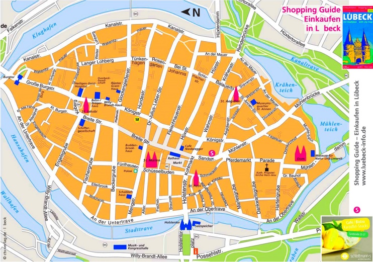 Lübeck city center map