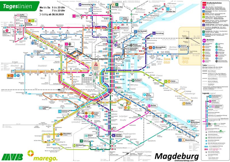 Magdeburg Tram and Bus Map