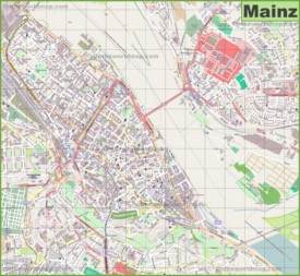 Large detailed map of Mainz