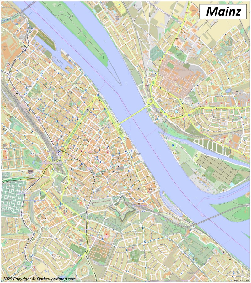 Large detailed map of Mainz
