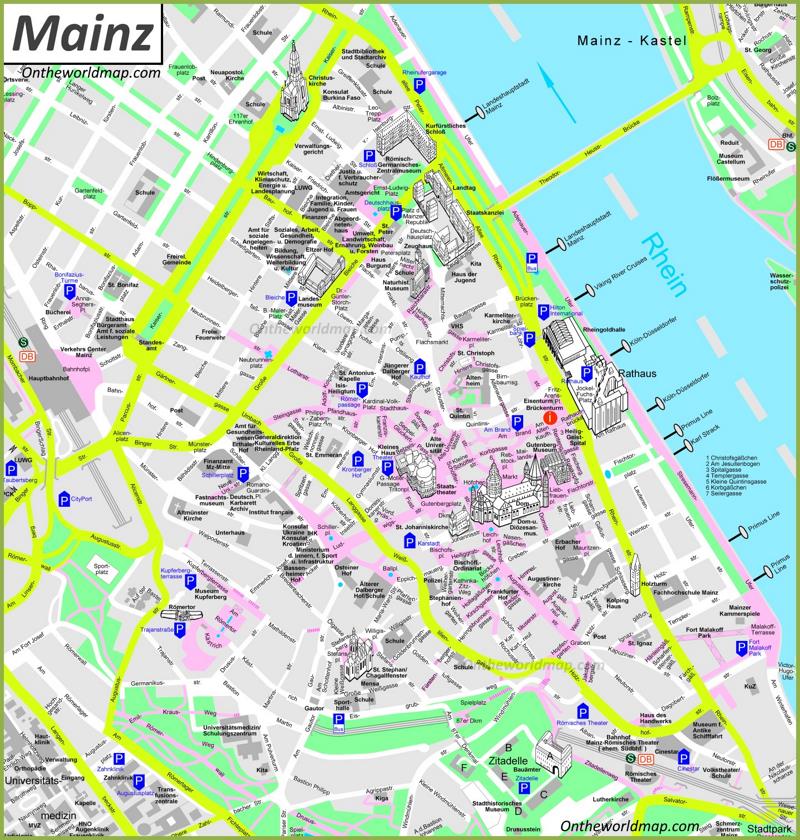 Mainz City Centre Map