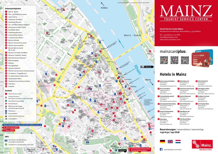 Mainz tourist attractions map