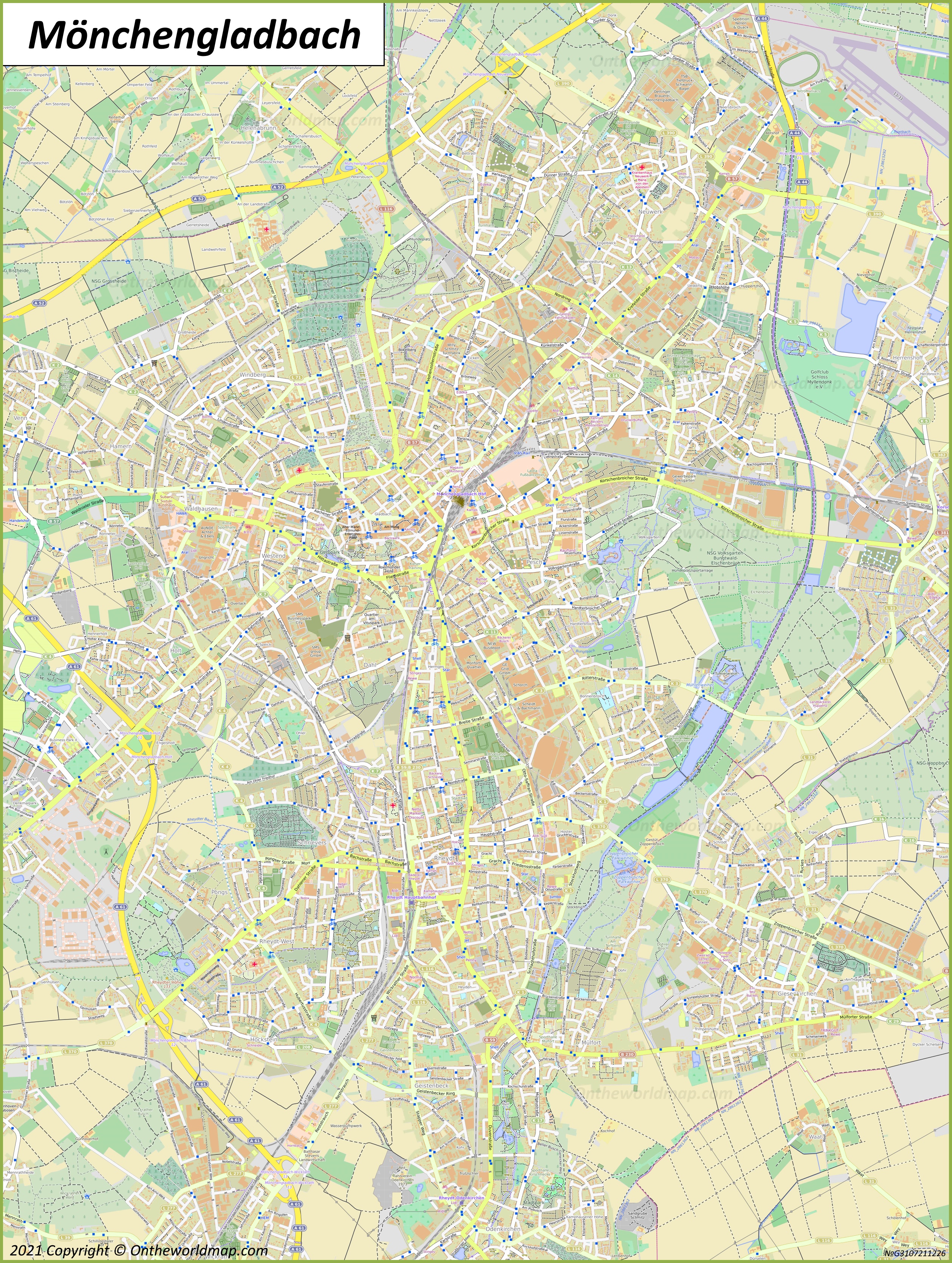 Map of Mönchengladbach