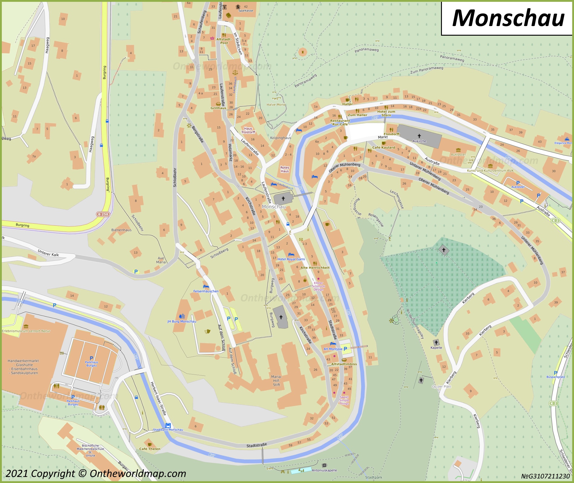 Monschau Town Center Map