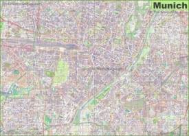 Large detailed map of Munich