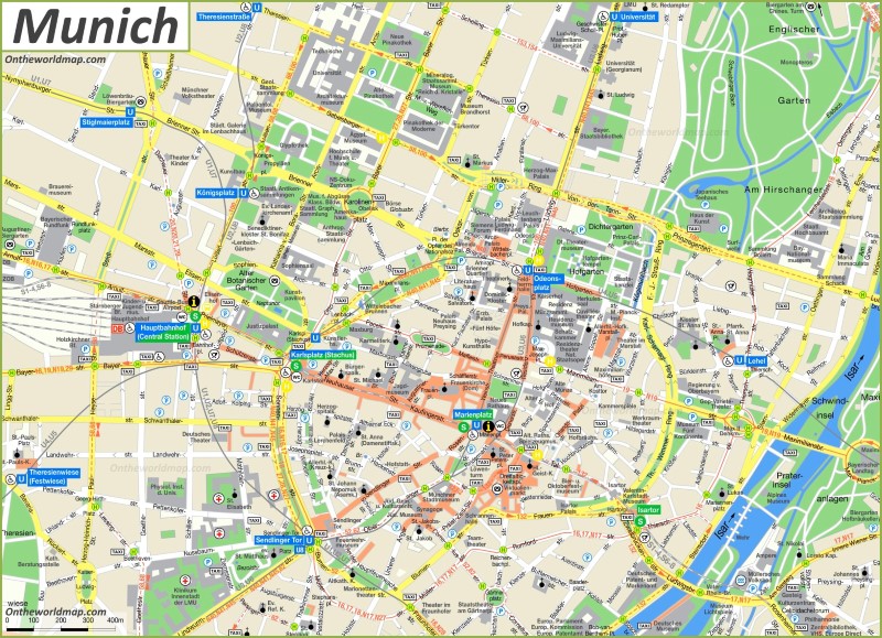 Munich Map | Germany | Maps of Munich (München)