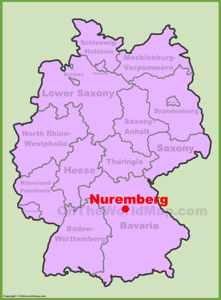 Nürnberg location on the Germany map