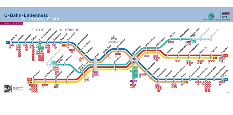 Nürnberg metro map