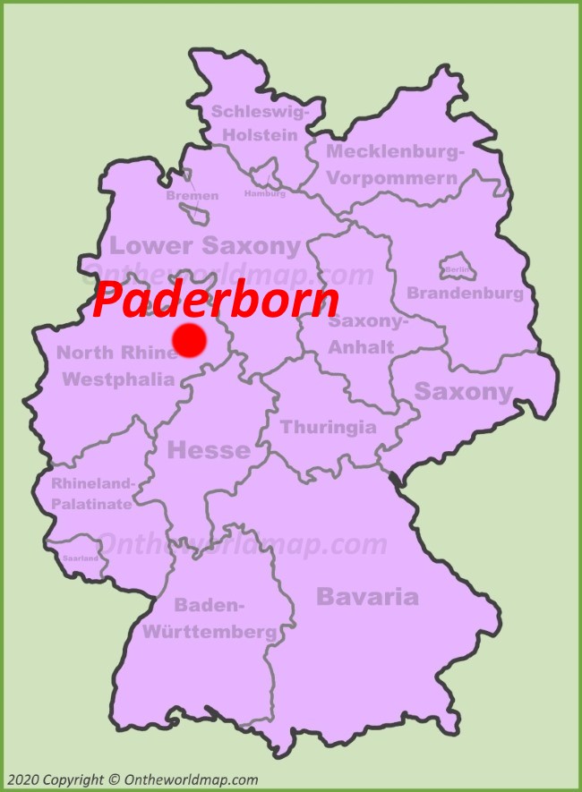 Paderborn location on the Germany map
