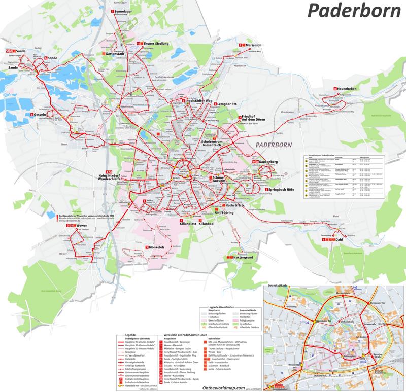 Paderborn Transport Map