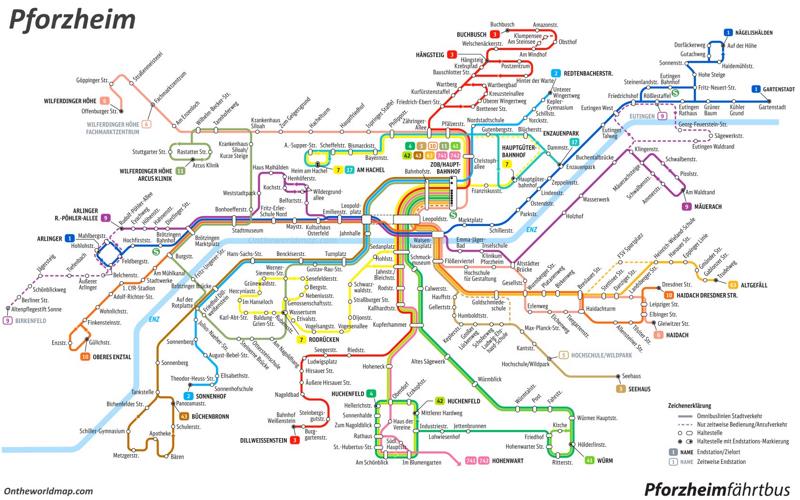 Pforzheim Transport Map
