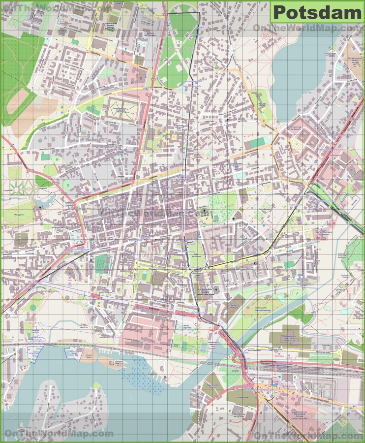 Large detailed map of Potsdam