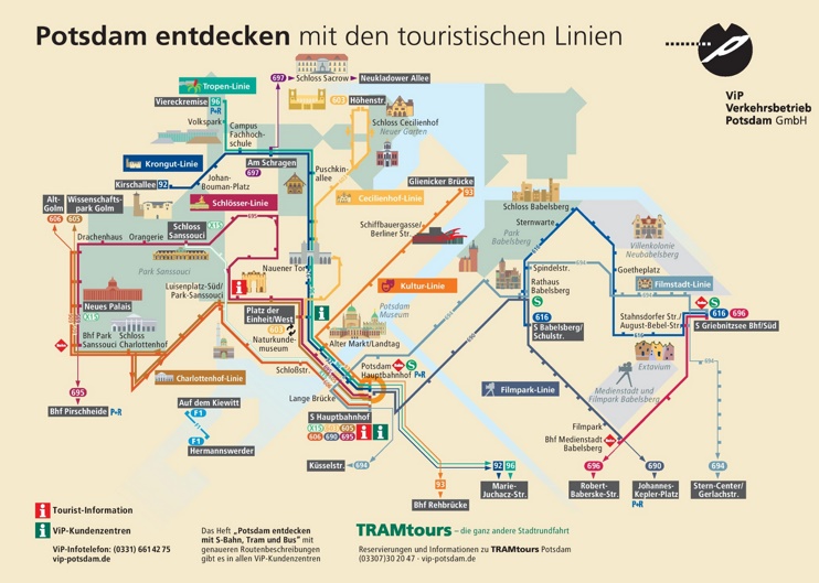 Potsdam tourist tram map