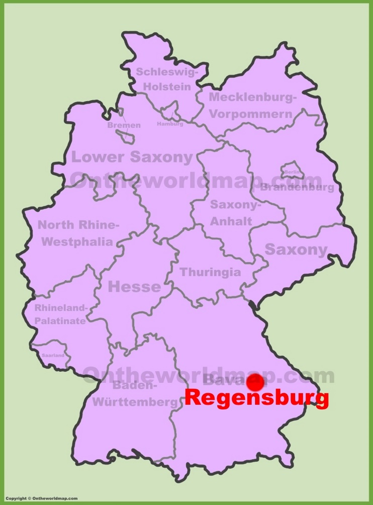 Regensburg location on the Germany map