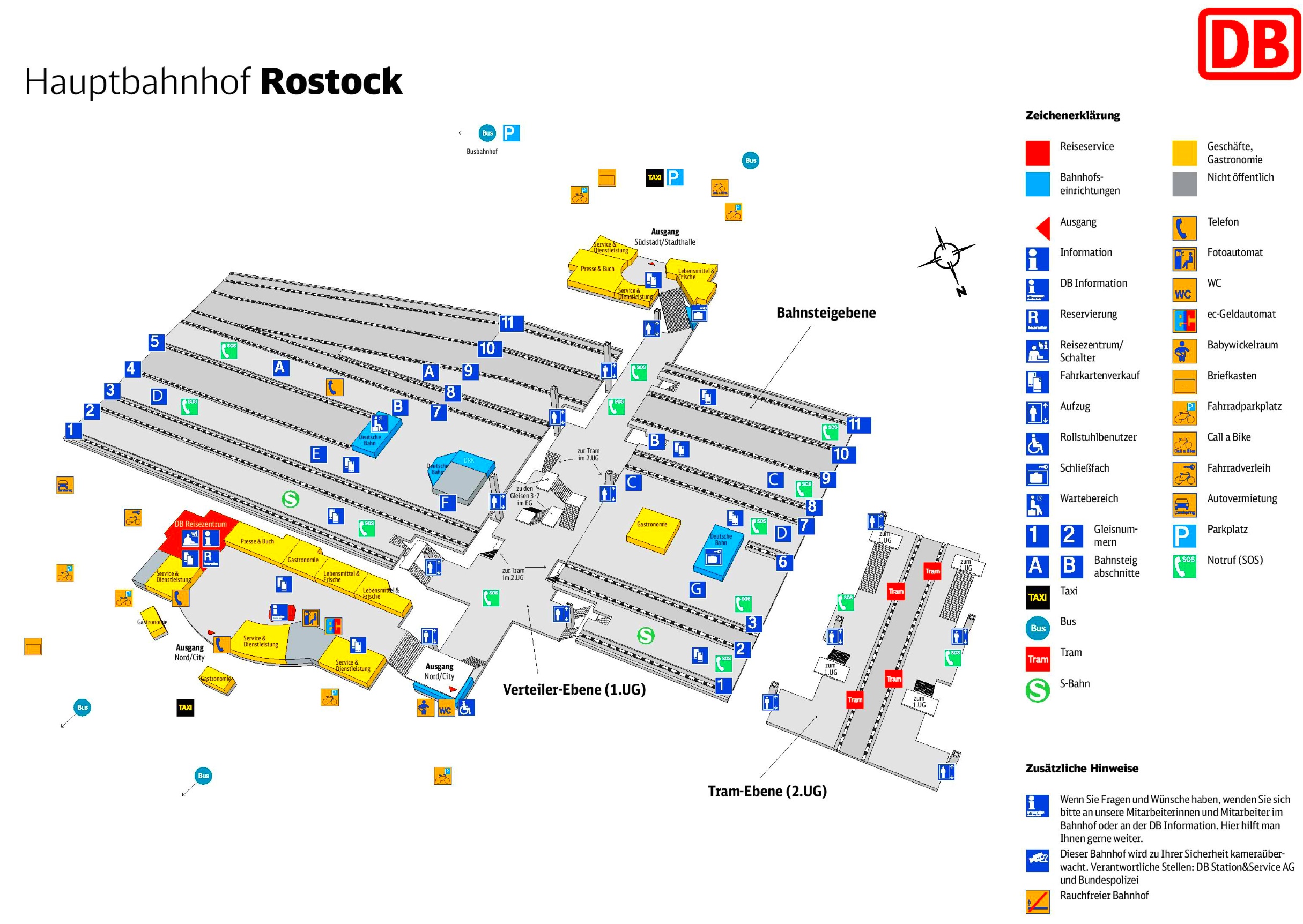 Rostock hauptbahnhof map - Ontheworldmap.com