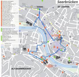 Saarbrücken Sightseeing Map