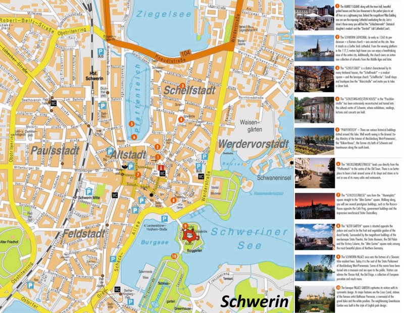 Schwerin Tourist Map