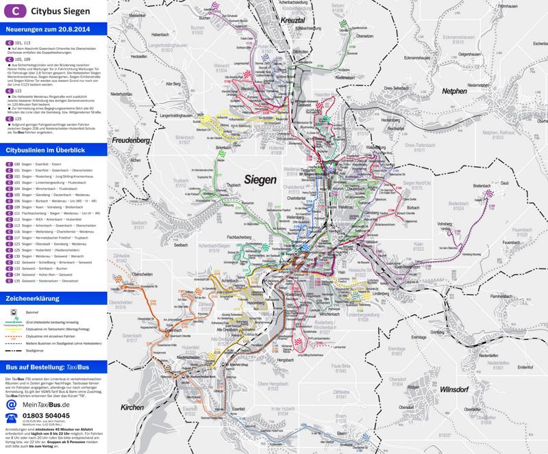 Siegen Bus Map
