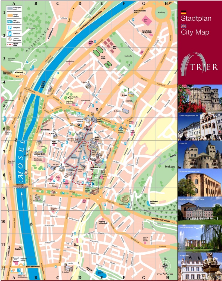 Trier tourist map