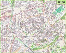 Large detailed map of Ulm