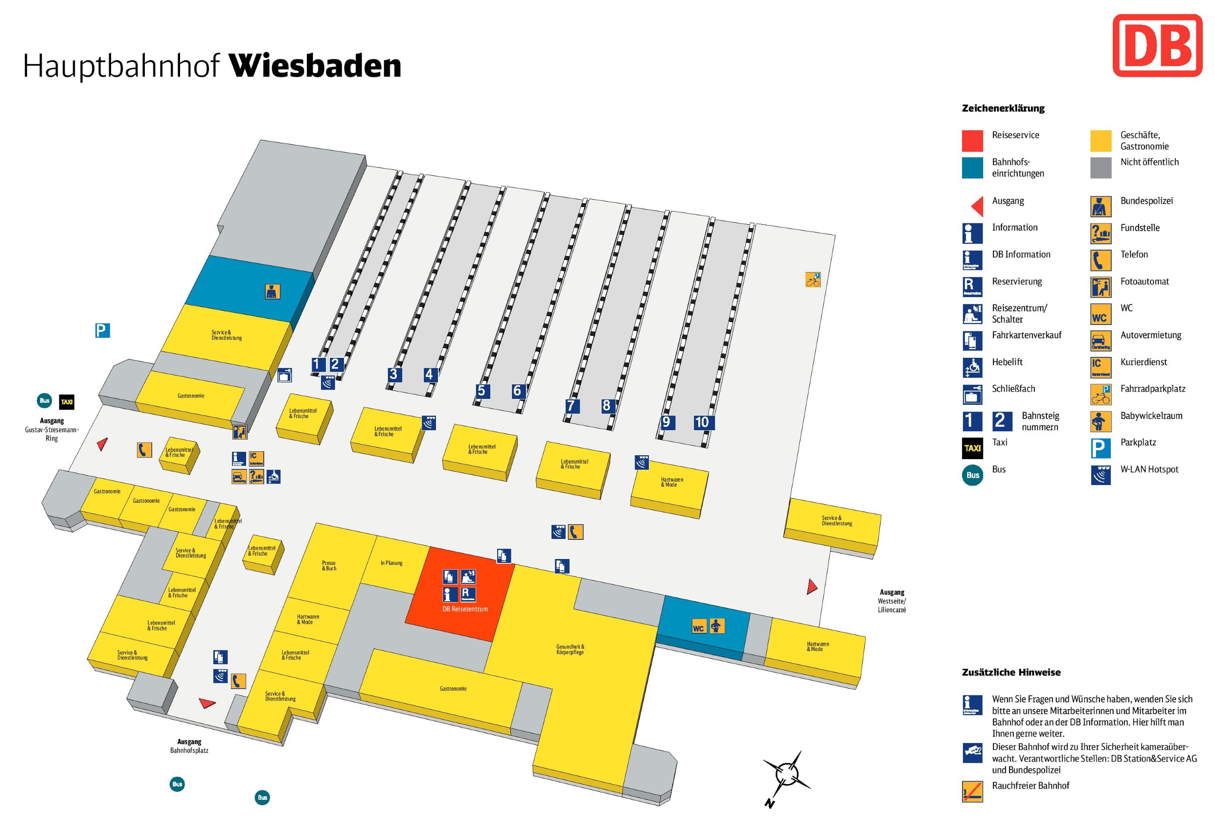 Wiesbaden hauptbahnhof map - Ontheworldmap.com