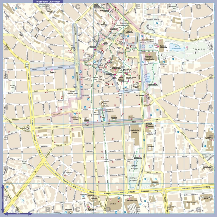 Wiesbaden tourist map