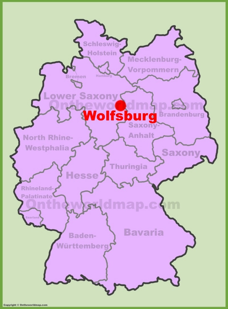 Wolfsburg location on the Germany map