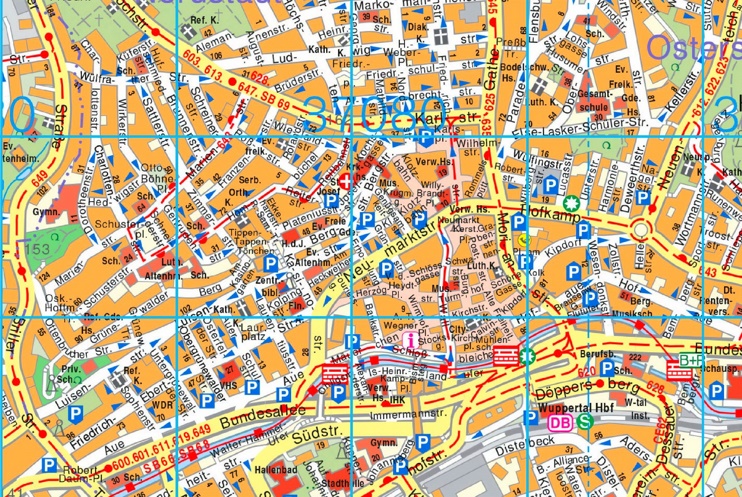 Wuppertal tourist map