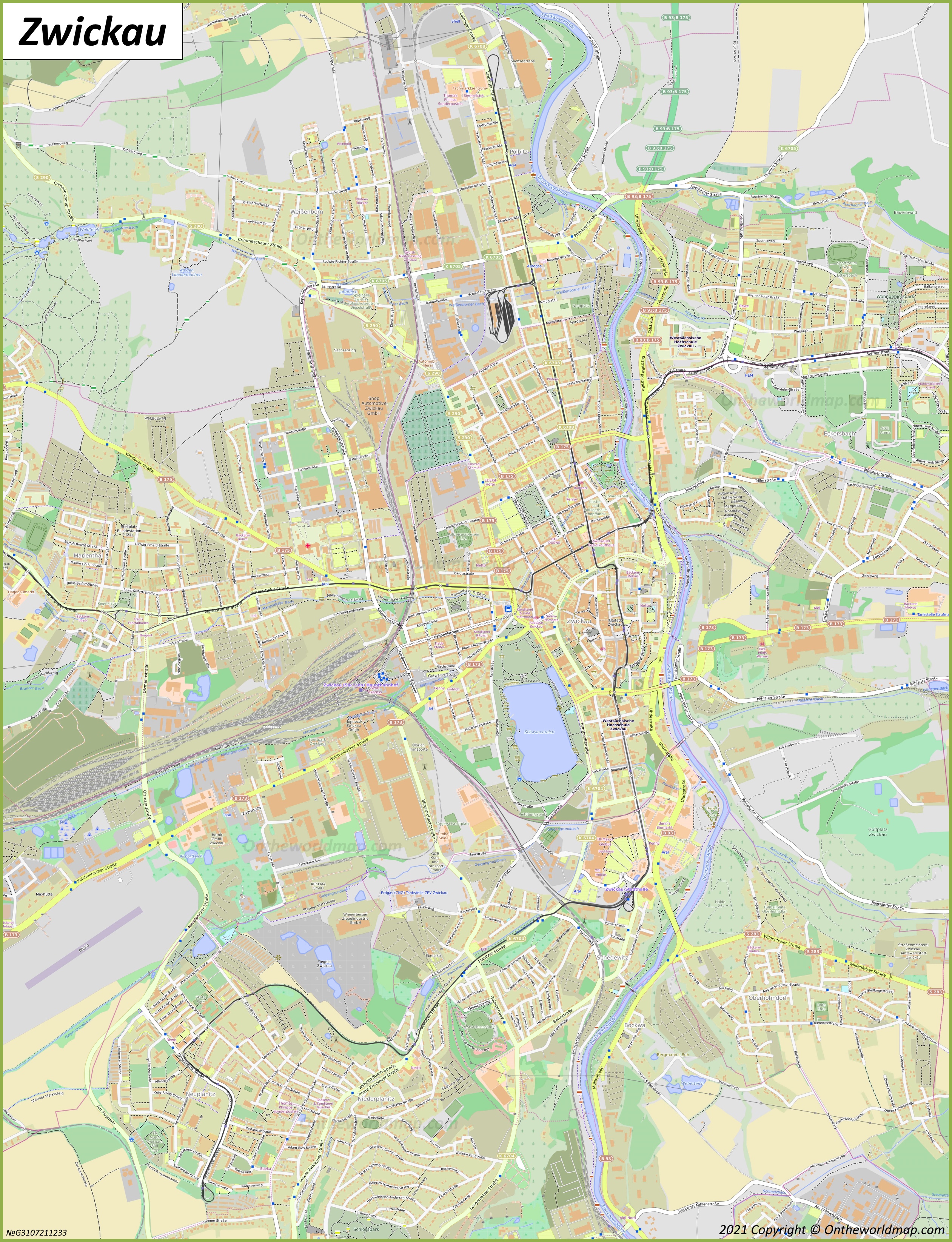 Map of Zwickau